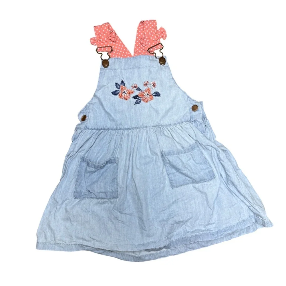 Girls 3T Denim Overall‎ Dress Bundle Kids Floral Old Navy/Little Lass Lot of 3